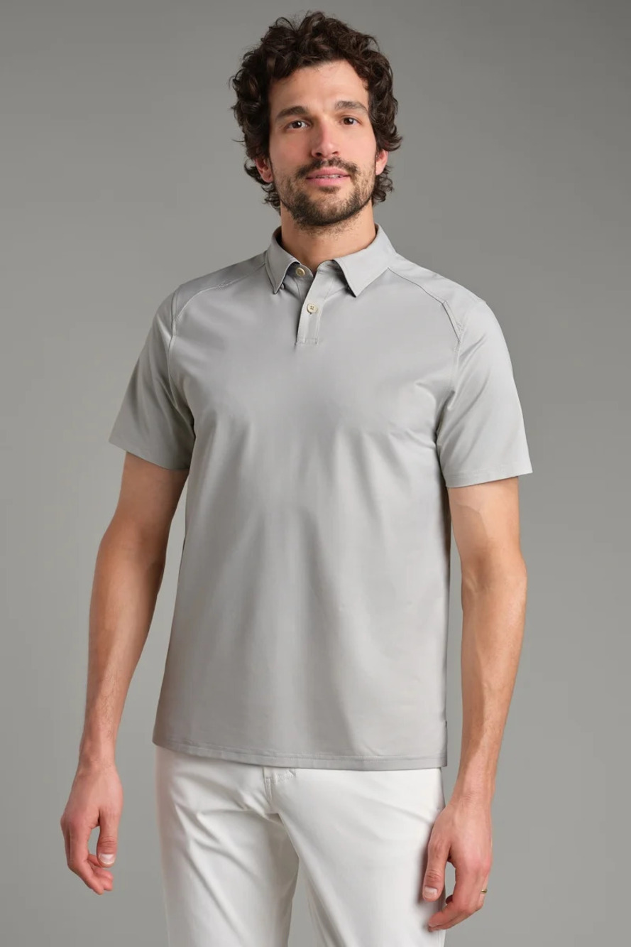 Rhone Grey Stone Stretch Slim Performance Polo/34672